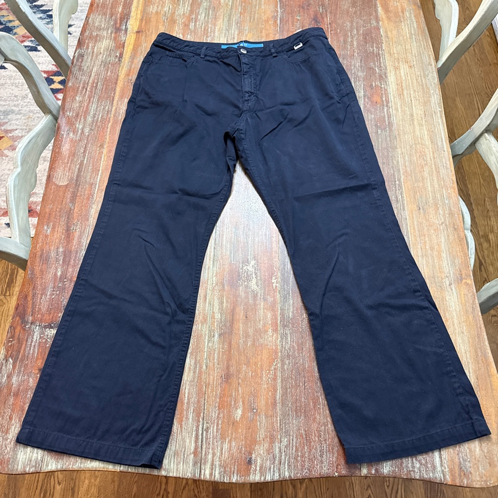 Escada Sport Kate Wide Leg Trousers 100% Cotton Navy Chinos Size 44 Designer